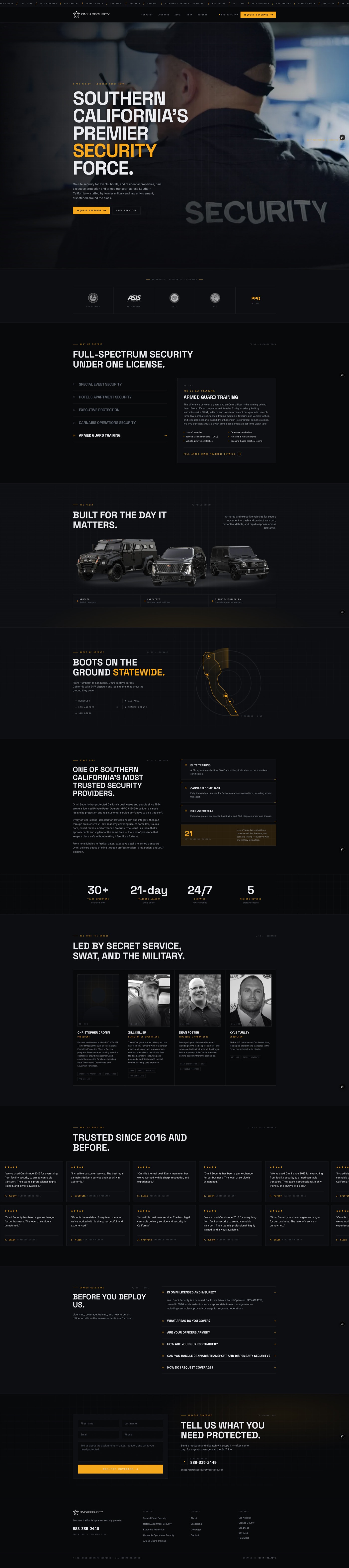 Full-length Omni Security homepage design